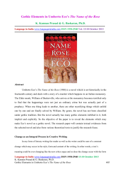 Gothic Elements in Umberto Eco`s The Name of