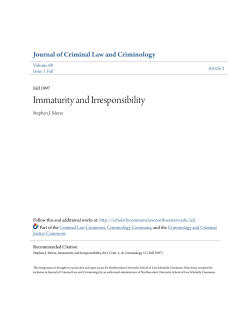 Immaturity and Irresponsibility - Scholarly Commons