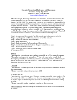 Muscular Fitness and Fitnessgram