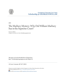 The Marbury Mystery - Scholarship @ GEORGETOWN LAW