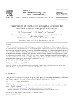 Factorization of fourth-order differential equations for perturbed