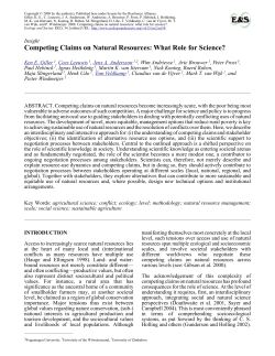 Competing Claims on Natural Resources