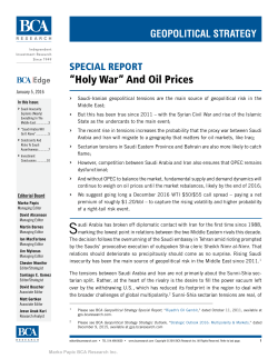 Geopolitical Strategy Special Report - January 5/16