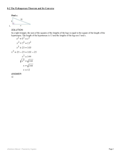 8.2 The Pythagorean Theorem and Its Converse