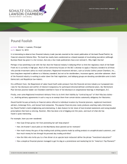 Pound Foolish - Schultz Collins