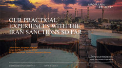 our practical experiences with the iran sanctions so far
