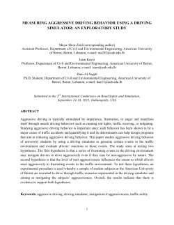MEASURING AGGRESSIVE DRIVING BEHAVIOR USING A