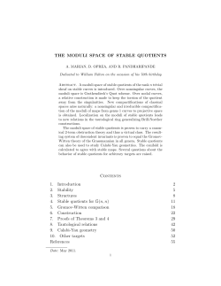 THE MODULI SPACE OF STABLE QUOTIENTS Contents 1