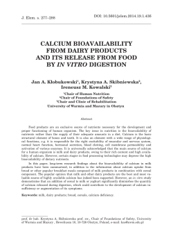 calcium bioavailabiliTy from dairy producTs and iTs release from
