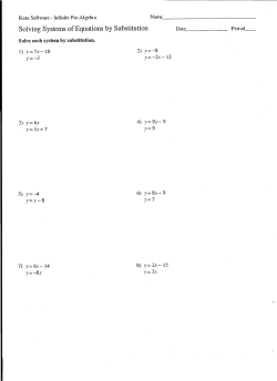 Solving Systems of Equations by Substitution