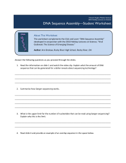 DNA Sequence Assembly&mdash;Student Worksheet