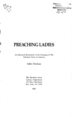 Preaching Ladies - The Salvation Army College for Officer Training