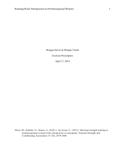 Running Head: Osteoporosis in Postmenopausal Women 1 Morgan