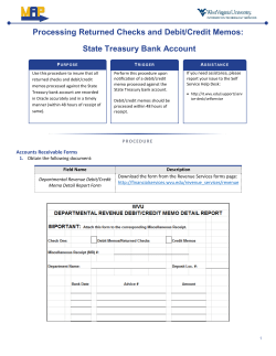 Processing Returned Checks and Debit/Credit Memos
