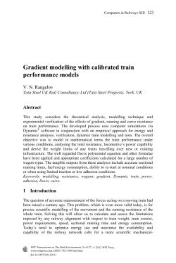 Gradient modelling with calibrated train performance