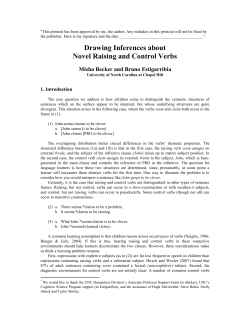 Drawing Inferences about Novel Raising and Control Verbs