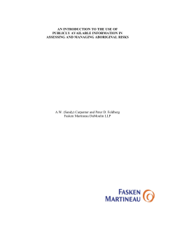 An Introduction To The Use Of Publicly Available