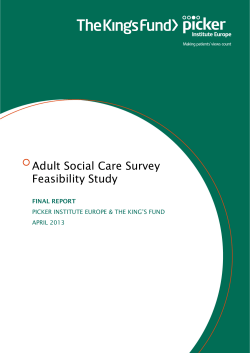 Adult Social Care Survey Feasibility Study