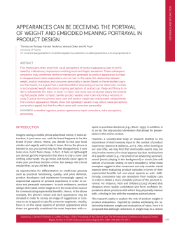 appearaNCes CaN Be deCeiViNg. the portayal of Weight aNd