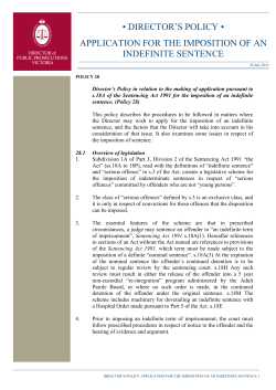 28. Application for the Imposition of an Indefinite Sentence