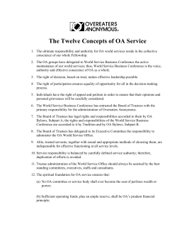 The Twelve Concepts of OA Service