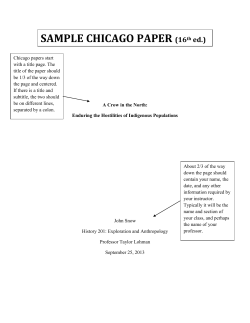 Chicago Style Sample Paper
