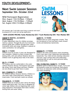 Next Swim Lesson Session - YMCA of the Greater Tri