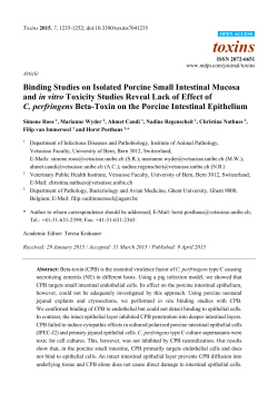 Binding Studies on Isolated Porcine Small Intestinal Mucosa and in