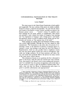 Congressional Participation in the Treaty Process