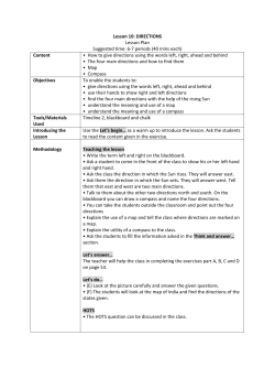 Lesson 10: DIRECTIONS Lesson Plan Suggested time: 6