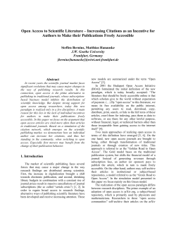 Open Access to Scientific Literature camera ready