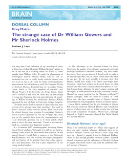 The strange case of Dr William Gowers and Mr Sherlock Holmes
