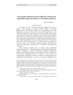 A Standard of Review for Gun Rights: The Second Amendment