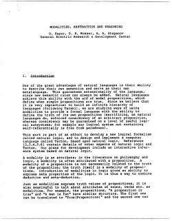 Modalities, Abstraction and Reasoning