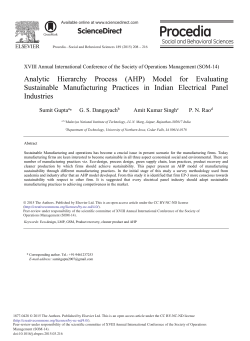 Analytic Hierarchy Process (AHP) Model for