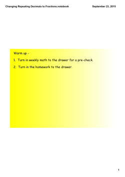 Changing Repeating Decimals to Fractions.notebook