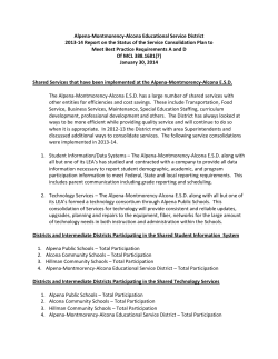 2013-14 Consolidation of Service Status Report