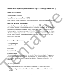 COMM 388D: Speaking with Enhanced English Fluency(Summer