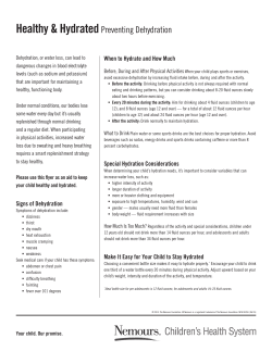 Preventing Dehydration