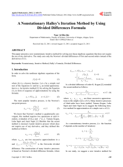 A Nonstationary Halley`s Iteration Method by Using Divided