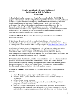Employment Equity, Human Rights, and Individuals at Risk