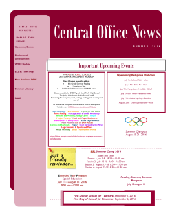 Summer 2016 - Winchester Public Schools