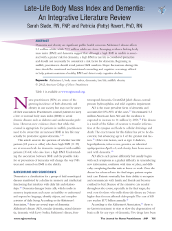 Late-Life Body Mass Index and Dementia