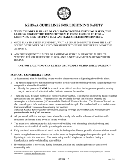 KSHSAA GUIDELINES FOR LIGHTNING SAFETY