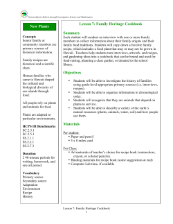Lesson 7 Family Heritage Cookbook