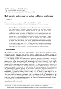 High-density matter: current status and future challenges