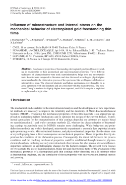 Inﬂuence of microstructure and internal stress on the mechanical