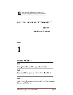Rural Poverty (DRD-03, Block-01) - Odisha State Open University