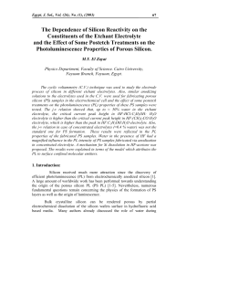 The Dependence of Silicon Reactivity on the Constituents - Eg-MRS