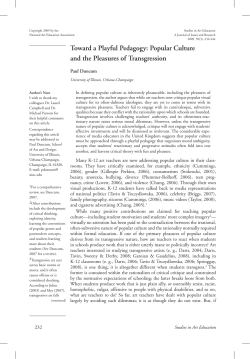 Toward a Playful Pedagogy: Popular Culture and the Pleasures of